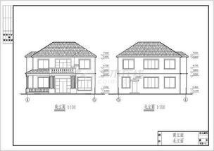 框架简洁二层农村房屋设计详细建筑施工图