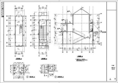 某地三层框架结构商业楼建筑设计施工图